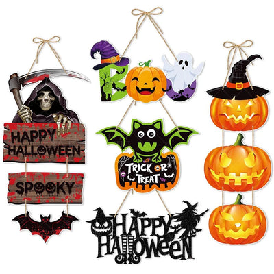 Halloween Door Sign Wooden Ornaments